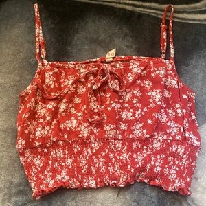 Red crop top y2k